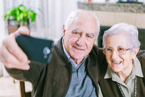 Senior Couple taking Selfie