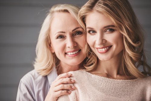 mother daughter hugging