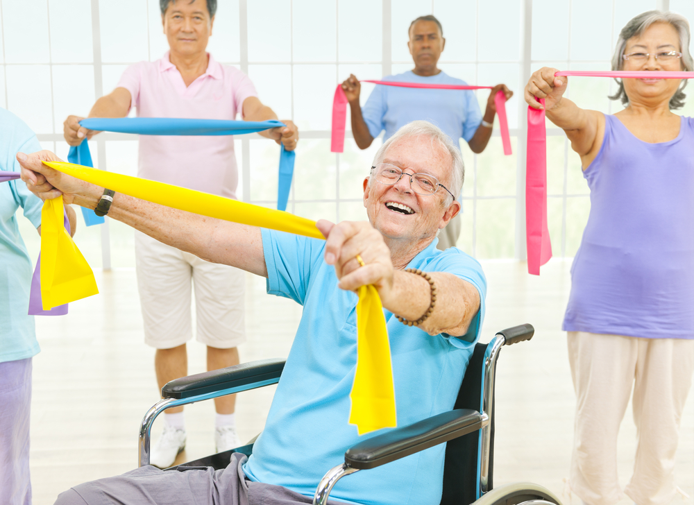 Seniors exercising to maintain better bone health